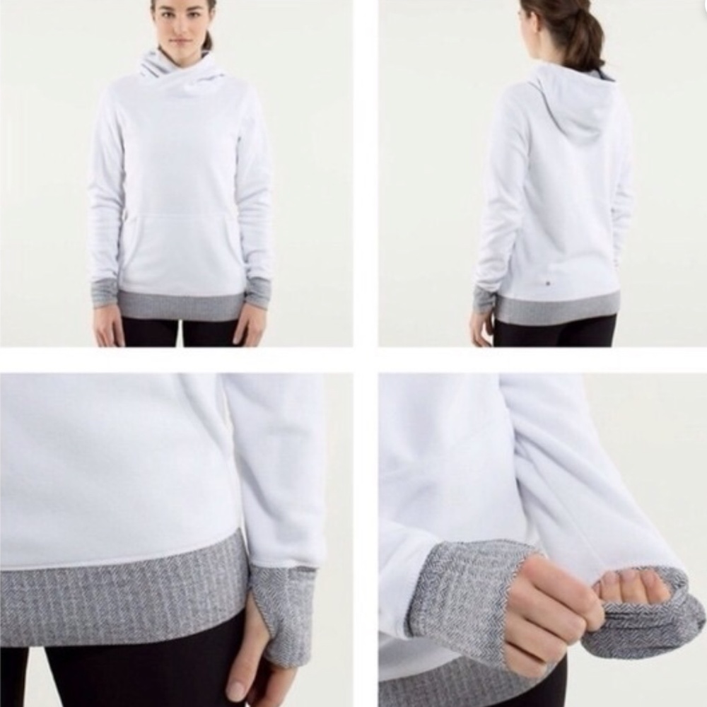Lululemon Runaway Fleece Herringbone White Hoodie